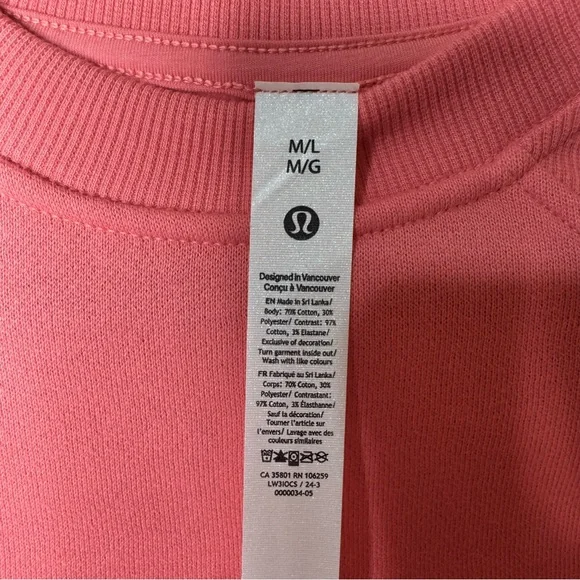 Lululemon Wordmark Scuba Oversized Fleece Pullover Sweatshirt Sakura Pink ML NWT - Picture 9 of 9